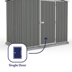 Absco 7.5 X 5ft Regent Metal Apex Shed - Grey -Westland Shop 13440860 1444929163722597