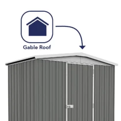 Absco 7.5 X 5ft Regent Metal Apex Shed - Grey -Westland Shop 13440860 2044929163652769