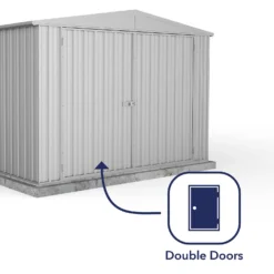 Absco 10 X 20ft Utility Workshop Apex Metal Shed - Zinc -Westland Shop 13440861 2134929163766103