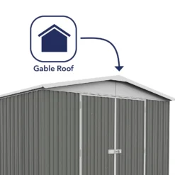 Absco 10x12ft Regent Metal Apex Shed - Grey -Westland Shop 13440862 1634929163762539