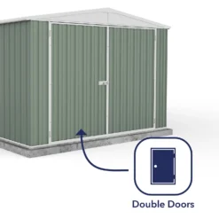 Absco 10x20ft Utility Workshop Apex Metal Shed - Green -Westland Shop 13440864 1094929163778928