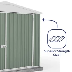 Absco 10 X 15ft Utility Workshop Apex Metal Shed - Green -Westland Shop 13440865 1364929164491347