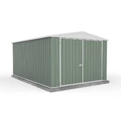 Absco 10 X 15ft Utility Workshop Apex Metal Shed - Green
