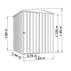 Absco 5 X 5ft Regent Metal Apex Shed - Grey -Westland Shop 13440867 1134929163611822