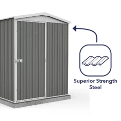 Absco 5 X 5ft Regent Metal Apex Shed - Grey -Westland Shop 13440867 1554929163936920