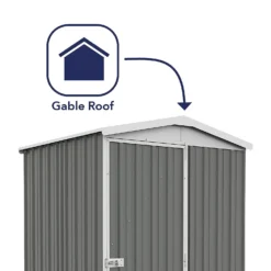 Absco 5 X 5ft Regent Metal Apex Shed - Grey -Westland Shop 13440867 3914929163692579