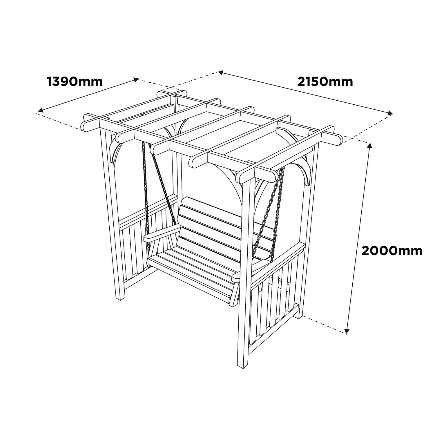 Anchor Fast FSC Milldale Swing Seat With Arbour 5 Anchor Fast FSC Milldale Swing Seat With Arbour - Image 3