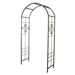 Panacea Quatrefoil Steel Garden Arch - Black