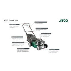Atco 123ccc Classic 16S Petrol Lawn Mower - 41cm -Westland Shop 13483563 1084929328984659