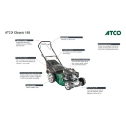 Atco 139cc Classic 18S Petrol Lawn Mower - 46cm 14 Atco 139cc Classic 18S Petrol Lawn Mower - 46cm -Westland Shop 13483565 1664929335782785