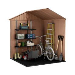 Keter Darwin Outdoor Apex Garden Storage Shed 6ft X 6ft - Brown -Westland Shop 13492315 1065036180672517