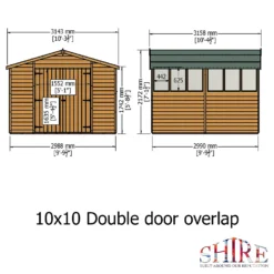 Shire 10 X 10ft Double Door Overlap Garden Shed - Including Installation -Westland Shop 13505228 1384926471328884