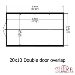 Shire 10 X 20ft Double Door Overlap Garden Shed -Westland Shop 13505236 7274926487834494