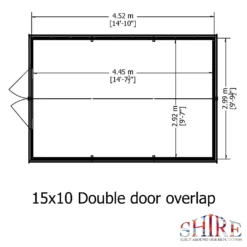 Shire 10 X 15ft Double Door Overlap Garden Shed - Including Installation -Westland Shop 13505237 2114926472055232
