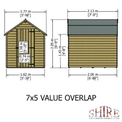 Shire 7x5ft Pressure Treated Garden Shed -Westland Shop 13505238 1584933762466859
