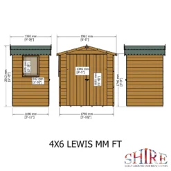 Shire 4 X 6ft Lewis Garden Shed - Including Installation -Westland Shop 13505252 1004933763590683