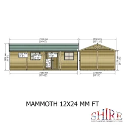 Shire 12 X 24ft Mammoth Double Door Garden Shed - Including Installation -Westland Shop 13505271 8424931994049320