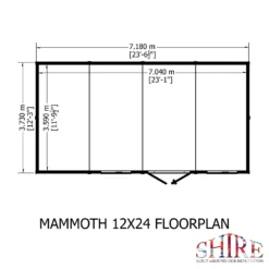 Shire 12 X 24ft Mammoth Double Door Garden Shed -Westland Shop 13505272 1394931991898236
