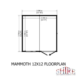 Shire 12 X 12ft Mammoth Double Door Garden Shed - Including Installation -Westland Shop 13505273 1514931996289579