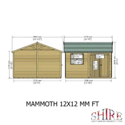 Shire 12 X 12ft Mammoth Double Door Garden Shed - Including Installation -Westland Shop 13505273 9144931996194986