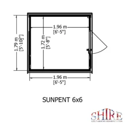Shire 6 X 6ft Sun Pent Shed - Including Installation -Westland Shop 13505280 1964931994369048