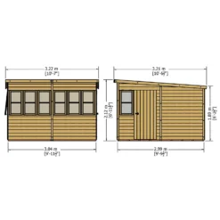 Shire 10 X 10ft Sun Pent Shed -Westland Shop 13505282 2064933734340455