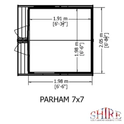 Shire 7 X 7ft Parham Double Door Summerhouse - Including Installation -Westland Shop 13505299 1744931995887501
