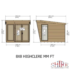 Shire 8 X 8ft Highclere Double Door Summerhouse -Westland Shop 13505318 8004933733488749