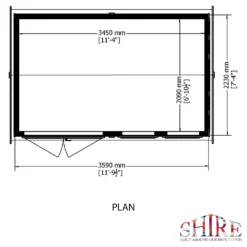 Shire 12 X 7ft Double Door Garden Office - Including Installation -Westland Shop 13505326 5564931200292247