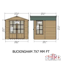 Shire 7 X 7ft Buckingham Double Door Summerhouse - Including Installation -Westland Shop 13505327 2034931991991833