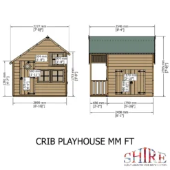 Shire 6 X 8ft Crib Kids Wooden Playhouse -Westland Shop 13505345 1044931991880098