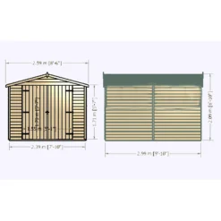 Shire 10x8 Overlap Garden Shed No Windows - Including Installation -Westland Shop 13508662 9814933734896370