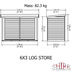 Shire Heavy Duty Log Storage 6x3ft -Westland Shop 13508667 1694931996806905