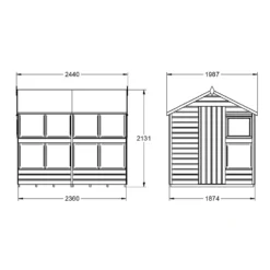 Forest Garden Shiplap Tongue & Groove Dip Treated 8x6 Wooden Potting Shed -Westland Shop 13523732 1714937074258059