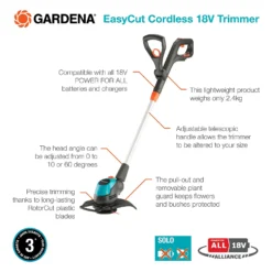 GARDENA EasyCut Cordless 18V Grass Trimmer -Westland Shop 13524830 8114936346365854