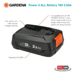 GARDENA Power 4 ALL Battery 18V 2.5Ah -Westland Shop 13524831 1814936345060965