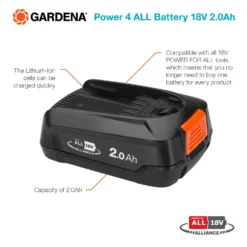 GARDENA Power 4 ALL Battery 18V 2.0Ah -Westland Shop 13524833 2014936417433742