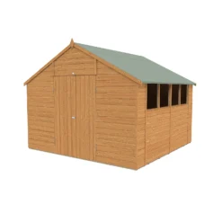 Shiplap Dip Treated 10x10ft Apex Shed - Double Door