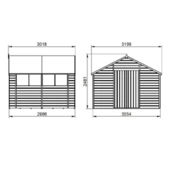 Shiplap Dip Treated 10x10ft Apex Shed - Double Door -Westland Shop 13529681 3894941755920248