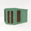 Country Living Premium Ribble 8ft X 12ft Corner Summerhouse With Side Shed Painted + Installation - Aurora Green -Westland Shop 13554927 1264945631758194