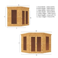 Country Living Premium Ribble 8ft X 8ft Corner Summerhouse Painted + Installation - Thorpe Towers Grey -Westland Shop 13554931 5274945631509866