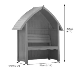 Country Living Wilmcote Arbour Seat Painted + Installation - Thorpe Towers Grey -Westland Shop 13554933 1704942010426295