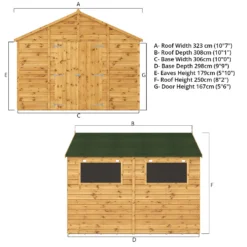 Mercia 10ft X 10ft Premium Shiplap Modular Workshop Shed - Including Installation -Westland Shop 13555751 1414949333058255