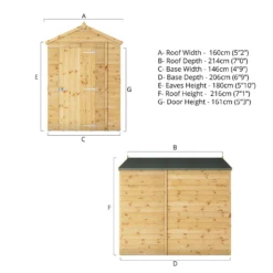 Mercia 7ft X 5ft Premium Windowless Shiplap Apex Shed - Including Installation -Westland Shop 13555770 1944949336539464