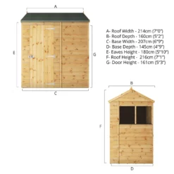 Mercia 7ft X 5ft Premium Shiplap Reverse Apex Shed - Including Installation -Westland Shop 13555772 6164949335623414