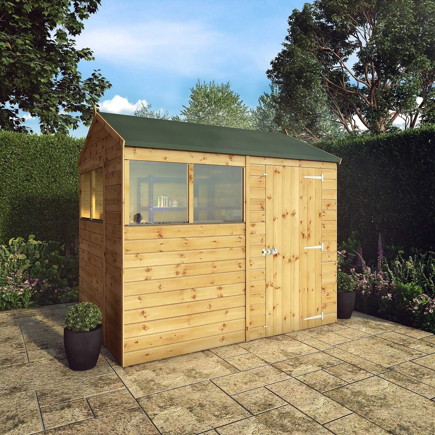 Mercia 8ft X 6ft Premium Shiplap Reverse Apex Shed 4 Mercia 8ft X 6ft Premium Shiplap Reverse Apex Shed - Image 2