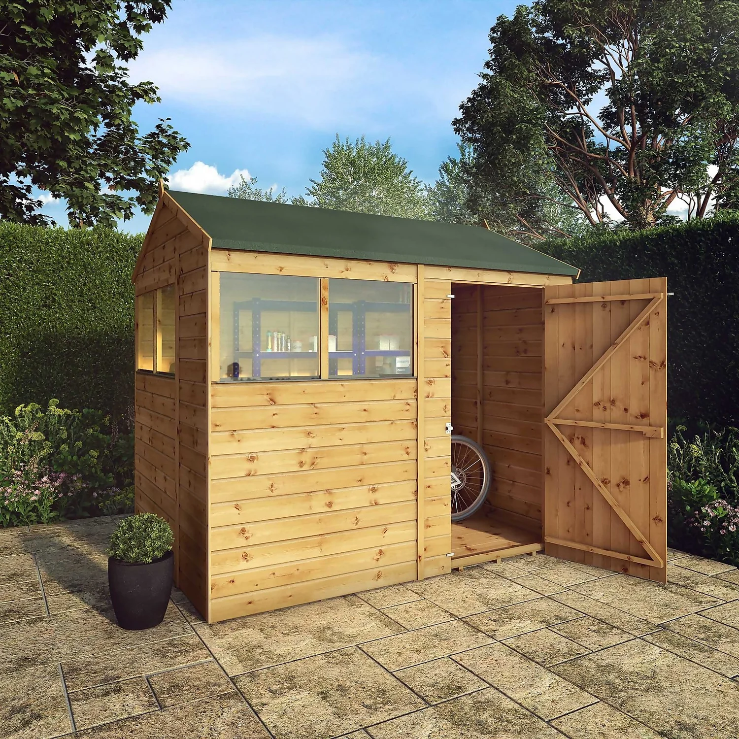 Mercia 8ft X 6ft Premium Shiplap Reverse Apex Shed 11 Mercia 8ft X 6ft Premium Shiplap Reverse Apex Shed - Image 9