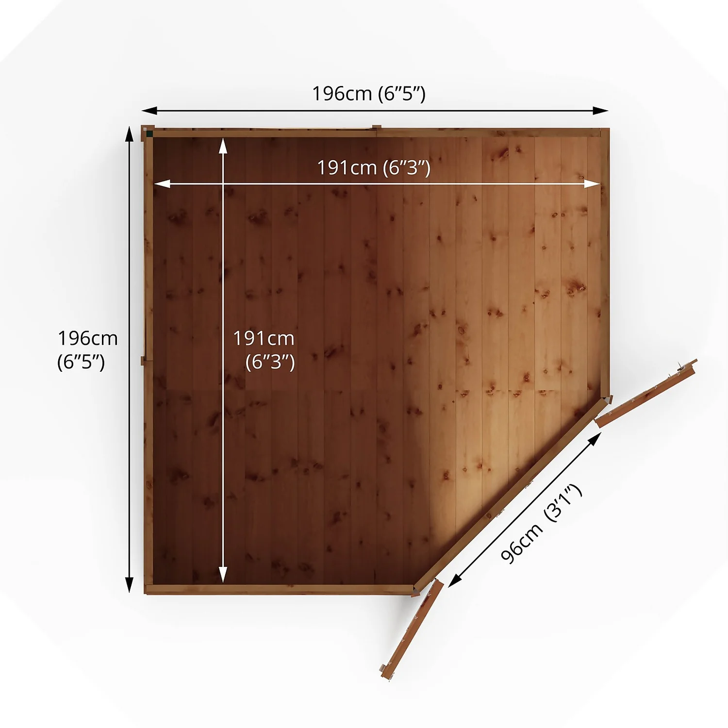 Mercia 7ft X 7ft Premium Shiplap Corner Shed 10 Mercia 7ft X 7ft Premium Shiplap Corner Shed - Image 8