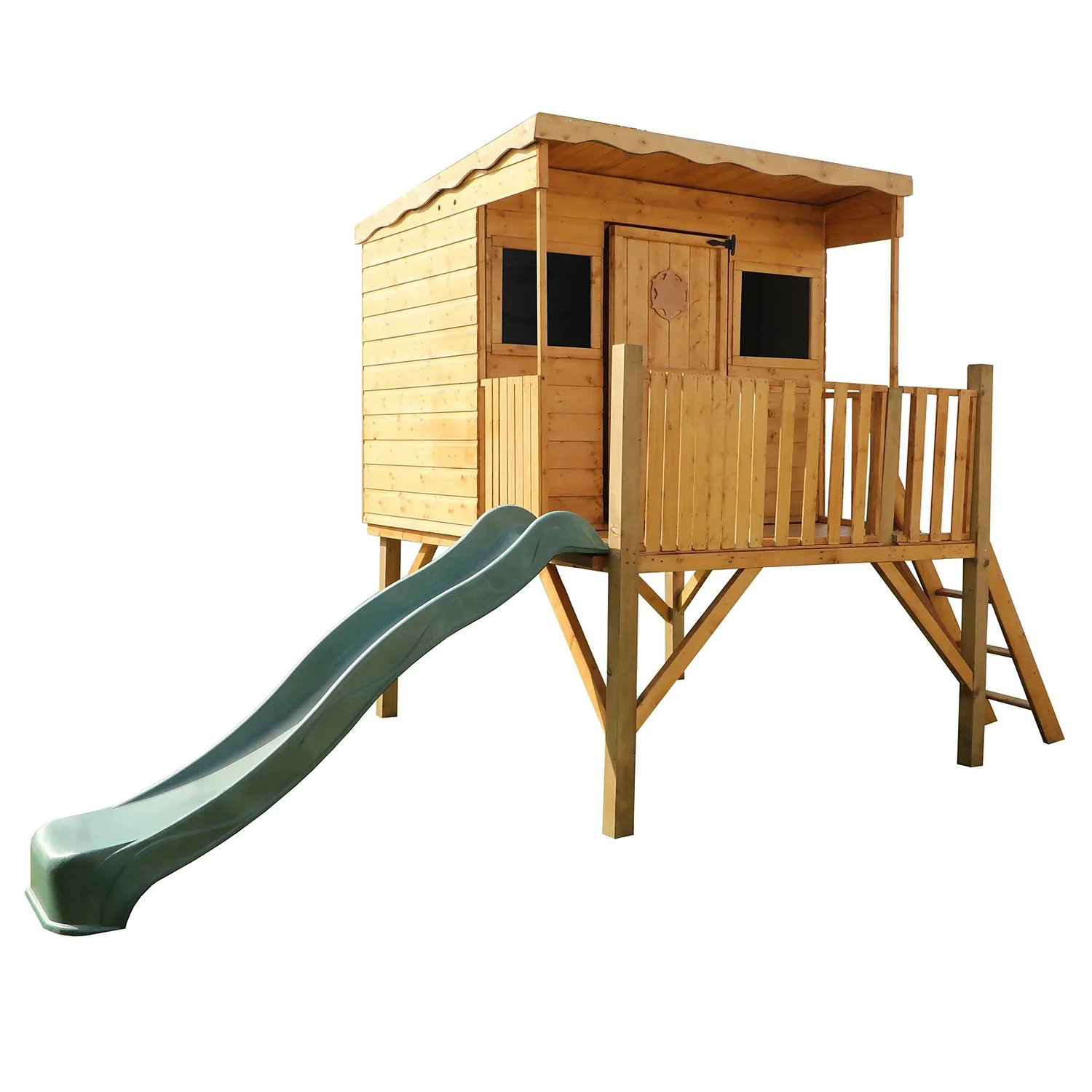 Mercia 5ft X 6ft Pent Wooden Playhouse With Tower & Slide 3 Mercia 5ft X 6ft Pent Wooden Playhouse With Tower & Slide
