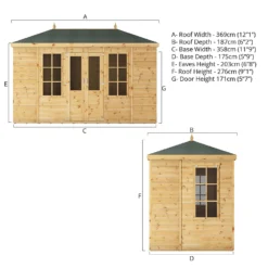 Mercia 12ft X 6ft Premium Clover Summerhouse - Including Installation -Westland Shop 13555828 1434941760434240